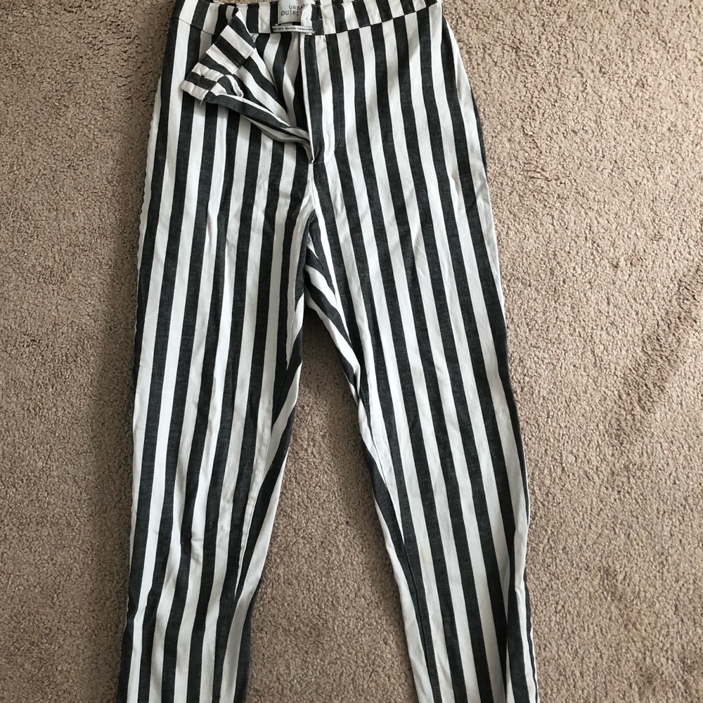 Urban Outfitters striped grey and white pants
